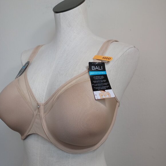 Bali Bra Comfortlite Smoothing Neutral Nude Adjustable Back Strap Women 40DD NEW - Picture 11 of 13